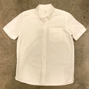 White Short Sleeve Button Down Shirt